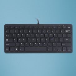 R-Go Tools R-Go kompaktne klaviatuur, QWERTY (USA), must, juhtmega