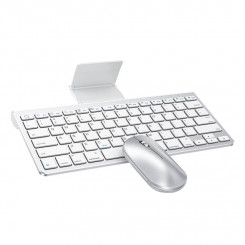 Комбинация мыши и клавиатуры для iPad/iPhone Omoton KB088 (серебристый)