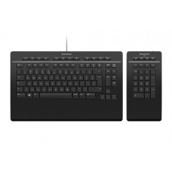 3Dconnexion Pro с цифровой клавиатурой USB + RF Wireless + Bluetooth QWERTY (США), черный