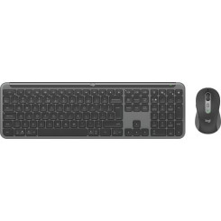 Тонкая клавиатура Logitech MK950 Signature Мышь в комплекте RF Wireless + Bluetooth QWERTY Графит, международный стандарт США