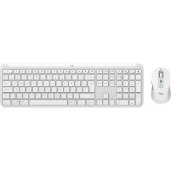 Logitech MK950 Signature Slim keyboard Mouse included RF Wireless + Bluetooth QWERTY US International White