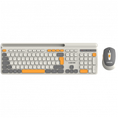 CANYON komplekt HSET-W5 klaviatuur+hiir AAA+AA juhtmevaba beež