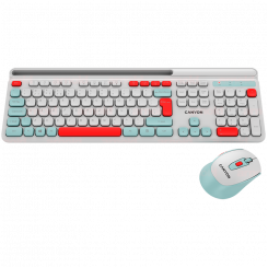 CANYON komplekt HSET-W5 klaviatuur+hiir AAA+AA juhtmevaba valge