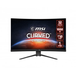 LCD Monitor MSI G322CQP 31.5 Gaming/Curved Panel VA 2560x1440 16:9 170Hz Matte 1 ms Height adjustable Tilt Colour Black G322CQP
