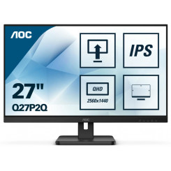LCD-ekraan AOC Q27P2Q 27 paneel IPS 2560x1440 16:9 75Hz 4 ms Kõlarid Pööratav pöördenurk Kõrgus reguleeritav kalde värv Must Q27P2Q