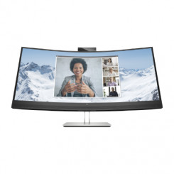 HP E34m G4 WQHD Curved Conferencing Monitor - 34 3440x1440 WQHD 400-nit AG, Curved, VA, USB-C(65W)/DisplayPort/HDMI, 4x USB 3.0, speakers, webcam, RJ-45 LAN, height adjustable, 3 year