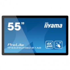 iiyama ProLite TF5539UHSC-B1AG - 55 Diagonal Class LED-backlit LCD display - interactive digital signage - with touchscreen (multi touch) - 4K UHD (2160p) 3840 x 2160 - matte black