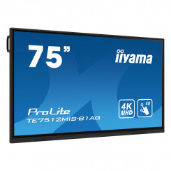 Iiyama ProLite TE7512MIS-B1AG - 75 Diagonal Class (74.5 viewable) LED-backlit LCD display - interactive digital signage - with touchscreen - 4K UHD (2160p) 3840 x 2160 - Direct LED - black bezel with matte finish