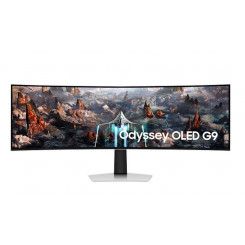 Monitor SAMSUNG Odyssey OLED G9 G93SC 49 Gaming/Curved Panel OLED 5120x1440 32:9 240Hz 0.03 ms Height adjustable Tilt Colour Silver LS49CG934SUXEN