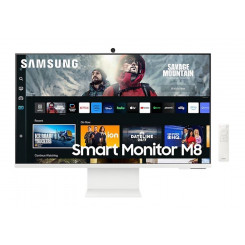 LCD Monitor SAMSUNG Smart M8 M801 32 Smart/4K Panel VA 3840x2160 16:9 60Hz 4 ms Speakers Camera Pivot Height adjustable Tilt Colour White LS32CM801UUXDU