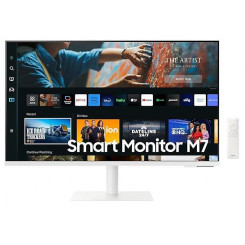 LCD Monitor SAMSUNG S27CM703UU 27 TV Monitor / Smart / 4K Panel VA 3840x2160 16:9 60Hz Matte 4 ms Speakers Swivel Height adjustable Tilt Colour White LS27CM703UUXDU
