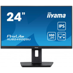 iiyama 24 ETE IPS, 2560x1440@100Hz QHD, 0,5 ms, FreeSync, 15 cm Adj. Alus, 300 cd / m², HDMI, DP, kõlarid, USB 3x3,2+1xC (15 W)