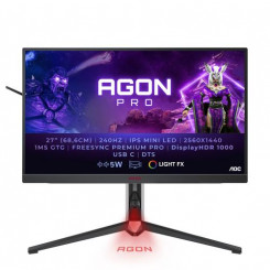 AOC AGON AG274QZM arvutimonitor 68,6 cm (27) 2560 x 1440 pikslit Quad HD LED must, punane