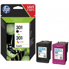 HP 301 2-pakendid mustad/kolmevärvilised originaaltindikassetid