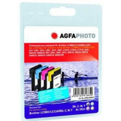 AgfaPhoto LC980/1100, 4х20мл, черный каин, желтый, пурпурный