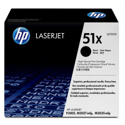 Оригинальный лазерный картридж HP LaserJet увеличенной емкости HP 51X, Черный