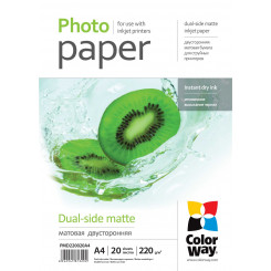 Матовая двусторонняя фотобумага ColorWay A4, 220 г/м²
