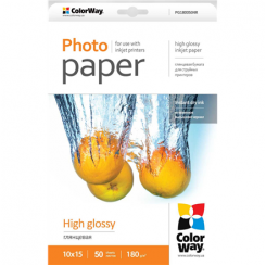 Высокоглянцевая фотобумага ColorWay 10х15, 180 г/м²