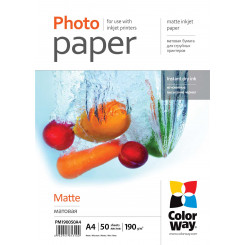 Матовая фотобумага ColorWay А4 190 г/м²