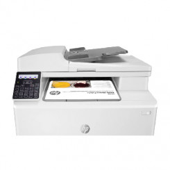 Принтер HP Color LaserJet Pro M183fw AIO «все в одном» — цветной лазерный принтер формата A4, печать/копирование/сканирование/факс, устройство автоматической подачи документов, ручная двусторонняя печать, локальная сеть, Wi-Fi, 16 страниц в минуту, 150–15