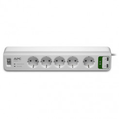 APC Essential SurgeArrest 5 pistikupesa 5 V, 2,4 A 2 pordiga USB laadijaga 230 V Saksamaa