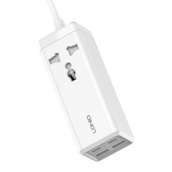 Удлинитель с 1 розеткой переменного тока, 2x USB, 2x USB-C LDNIO SC1418, ЕС/США, 2500 Вт (белый)