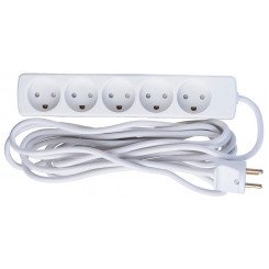 MicroConnect 5-way Danish socket Power Strip 5m White