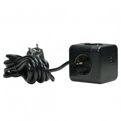 MicroConnect PowerCube Extended Duo USB, кабель 3 м