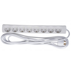 MicroConnect 8-way Danish socket Power Strip 5m White