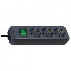 Brennenstuhl Eco-Line with switch and 1,5 mm² Ø cable power extension 5 m 3 AC outlet(s) Black