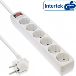InLine Socket strip, 6-way earth contact CEE 7 / 3, white, 5m