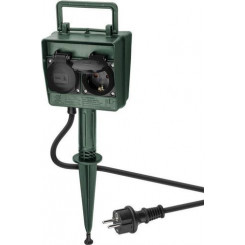 Goobay 55943 power extension 2 m 2 AC outlet(s) Outdoor Black, Green