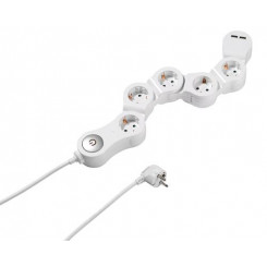 Vivanco EBLS 5W2USBF power extension 1.4 m 5 AC outlet(s) Indoor White
