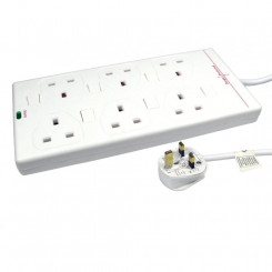 MicroConnect Individually Switched 6-way UK Power Strip