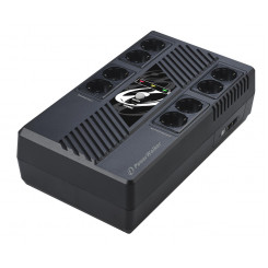 PowerWalker VI 600 MS, линейно-интерактивный, 600 ВА / 360 Вт, 8 розеток CEE 7/3 (тип F), USB, RS-232, защита RJ-45/RJ-11