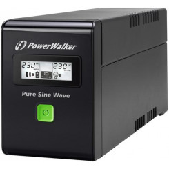 PowerWalker VI 600 SW FR katkematu toiteallikas (UPS) Line-Interactive 0,6 kVA 360 W 2 vahelduvvoolu pistikupesa(t)