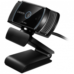 CANYON C5, 1080P Full HD 2,0-мегапиксельная веб-камера с автофокусом и разъемом USB2.0, поворотный обзор на 360 градусов, встроенный микрофон, микросхема Sunplus2281, датчик OV2735, угол обзора 65°, длина кабеля 2,0 м, черный, 76,3x49,8x54 мм, 0,106 кг