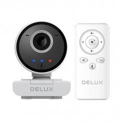 Smart Tracking Webcam with Built-in Microphone Delux DC07 (White) 2MP 1920x1080p