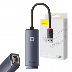 Baseus Lite seeria USB-RJ45 võrguadapter, 100 Mbps (hall)