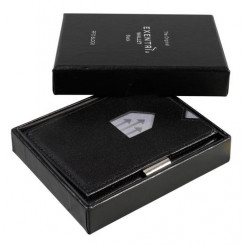 EXENTRI EX 001 wallet / card case / travel document holder Black Genuine leather