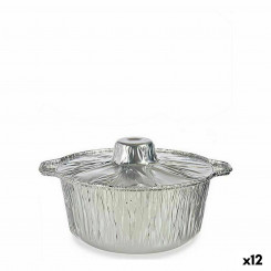 Набор кухонной посуды Кастрюля одноразовая с крышкой Алюминий 25,5 х 22 х 9,5 см (12 шт.)