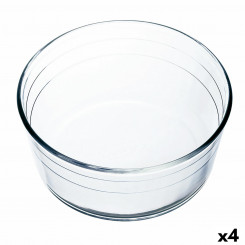 Oven Mould Ô Cuisine Ocuisine Vidrio Souffle Transparent 22 x 22 x 10 cm Glass (4 Units)