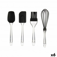 Set of Kitchen Utensils Bakery Black Transparent Silicone Plastic (6 Units)