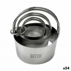 Set of baking tins Quttin Stainless steel Silver Round 3 Pieces, parts (24 Units)