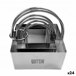 Set of baking tins Quttin Stainless steel Silver Square 3 Pieces, parts (24 Units)