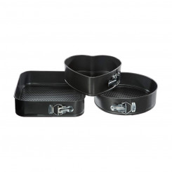 Set of detachable baking tins Secret de Gourmet Black Aluminum 3 Pieces, parts