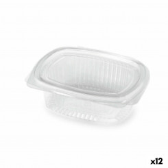 Food storage container Algon Reusable 375 ml Transparent oval 15 x 11 x 5 cm (12 Units)