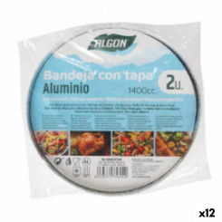 Tray with lid Algon Round Aluminum 1.4 L 21 x 21 x 6.5 cm (12 Units)