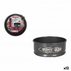 removable cake tin Quttin IN215 Carbon steel Black (12 Units) (Ø 12.5 x 5 cm)