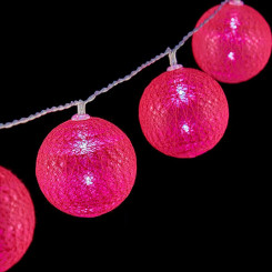 Wreath of LED Balls Ø 6 cm Dark pink (2 m)